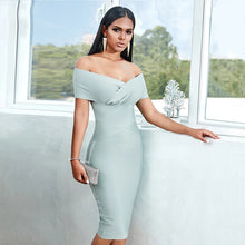 Bandage Dress Women Off Shoulder Midi Club Party Dresses