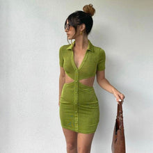 Single-breasted Fashion Slim Bag Hip Dress Women